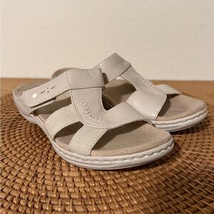 Clarks Women's Leather Cream Sandals